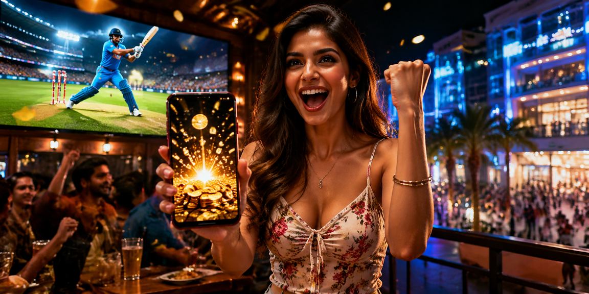 Neon lights cricket betting scene in India